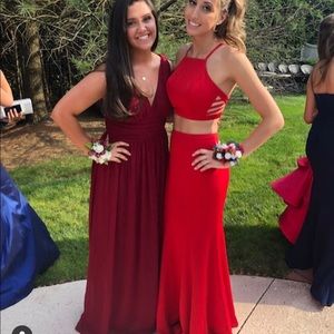 Red Two Piece Prom Dress! Price negotiable!